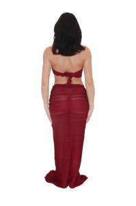 Catalaya Halterneck Crop in Currant Red